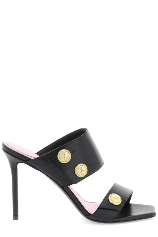 Balmain Square Toe Heeled Mules