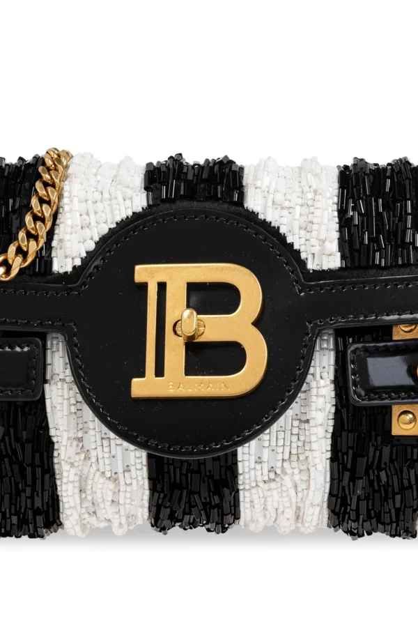 Balmain B-Buzz 23 Striped Clutch Bag