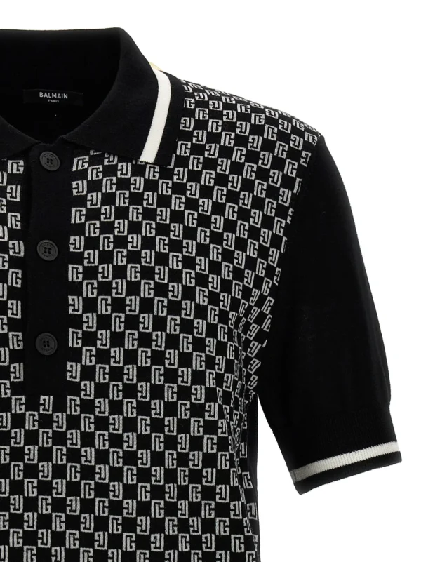 Balmain Mini Monogram Polo Shirt