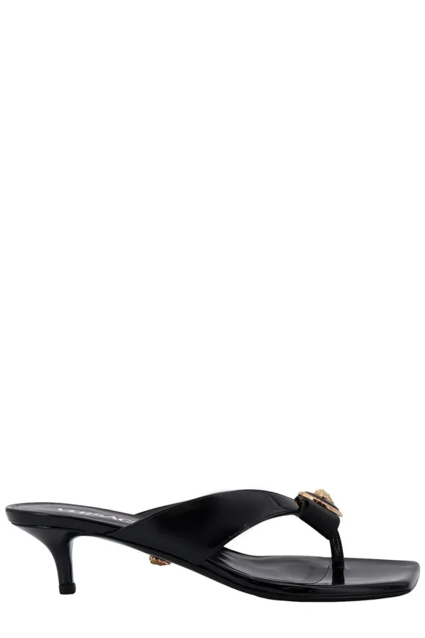 Versace Gianni Ribbon Thong Strap Mules