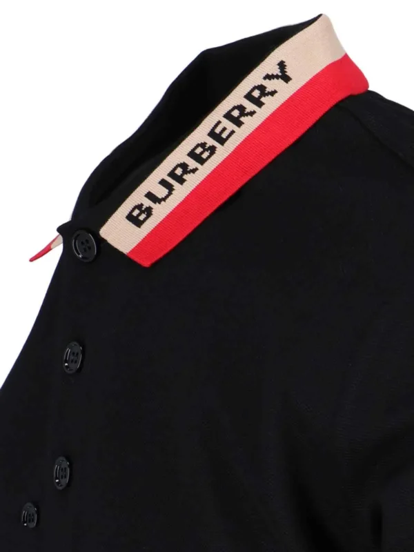 Burberry Logo Intarsia-Knit Short Sleeved Polo Shirt